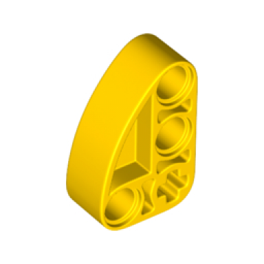 yellow technic liftarm modified l-shape quarter ellipse thick 2 x 3