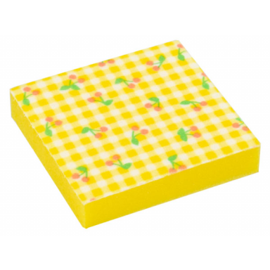 foam scala 7 x 7 cloth top checkered with cherries pattern