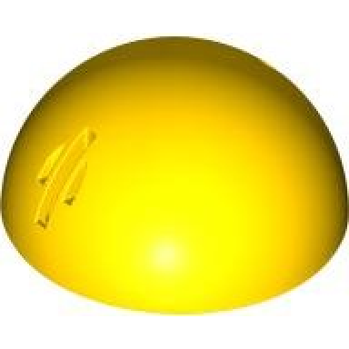 yellow cylinder hemisphere 5 x 5 with 2 axle holes