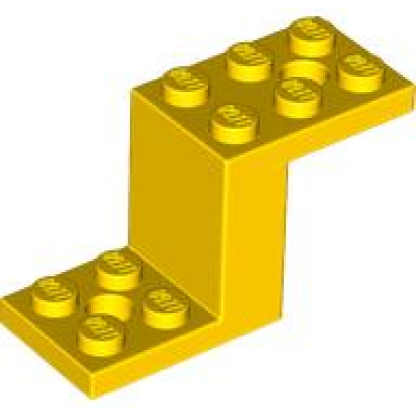 yellow bracket 5 x 2 x 2 1 3 with 2 holes and bottom stud holder