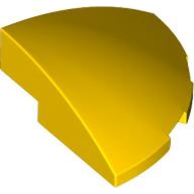 yellow slope curved 3 x 3 corner round