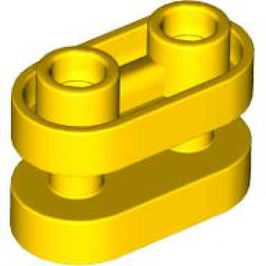 yellow brick round 1 x 2 with hollow studs and open center with bars
