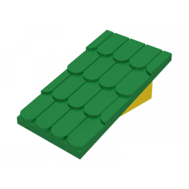 yellow fabuland roof support slope 6 x 2 with green fabuland roof slope without chimney hole 787 4323