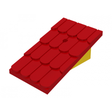 yellow fabuland roof support slope 6 x 2 with red fabuland roof slope with chimney hole 787 789