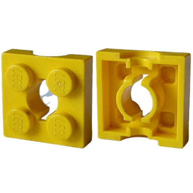 yellow arm holder brick 2 x 2 - top part with round hole homemaker figure maxifigure torso