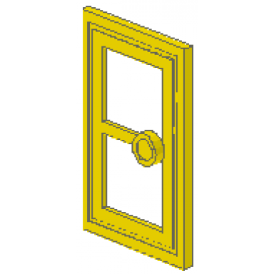 yellow door 1 x 3 x 4 with glass