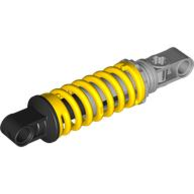 yellow technic shock absorber 9l with black and light bluish gray ends