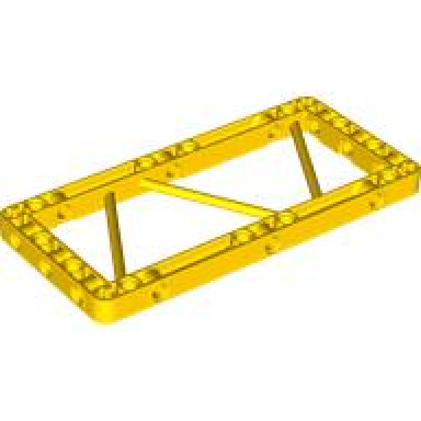 yellow technic liftarm modified frame thick 7 x 15 girder center