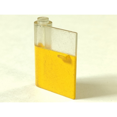 yellow door 1 x 3 x 3 left with horizontal handle with molded trans-clear window pattern