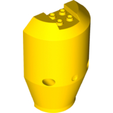 yellow vehicle tipper drum 3 x 6 x 8 half with 2 pin holes