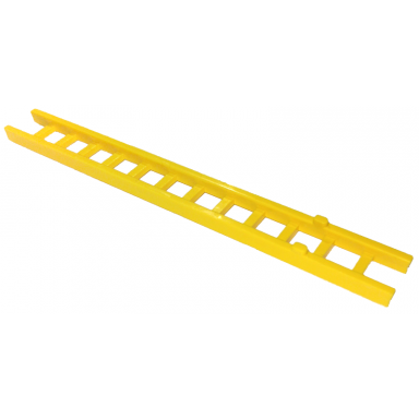 yellow ladder 10.4cm collapsed 3-piece - top section with 12 rungs and 2 stops