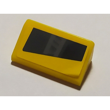 yellow slope 30 1 x 2 x 2 3 with black headlight pattern model left side sticker - set 8169