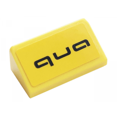 yellow slope 30 1 x 2 x 2 3 with black qua pattern sticker - set 76897