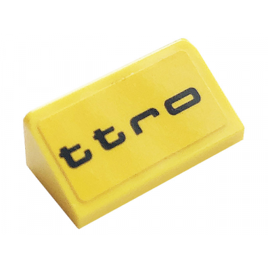 yellow slope 30 1 x 2 x 2 3 with black ttro pattern sticker - set 76897