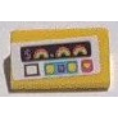 yellow slope 30 1 x 2 x 2 3 with cash register with $ dollar sign rainbows buttons and lights on white background pattern sticker - set 41456