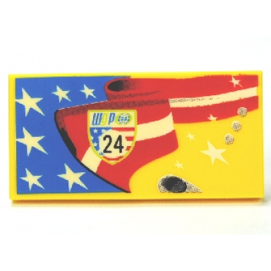 yellow tile 2 x 4 with stars and stripes wgp 24 pattern model left side