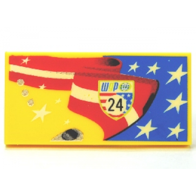 yellow tile 2 x 4 with stars and stripes wgp 24 pattern model right side