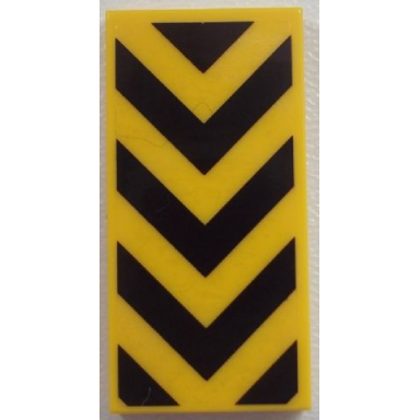 yellow tile 2 x 4 with black chevron pattern sticker - set 60052