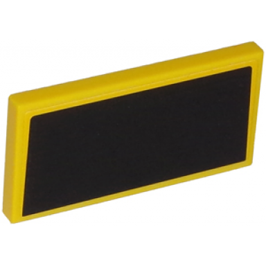 yellow tile 2 x 4 with black trapezoid on yellow pattern background sticker - set 75870