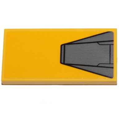 yellow tile 2 x 4 with jedi starfighter dark bluish gray hull plates pattern sticker - set 75214