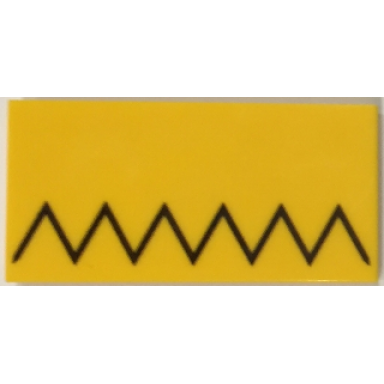 yellow tile 2 x 4 with black zigzag homer simpsons hair pattern