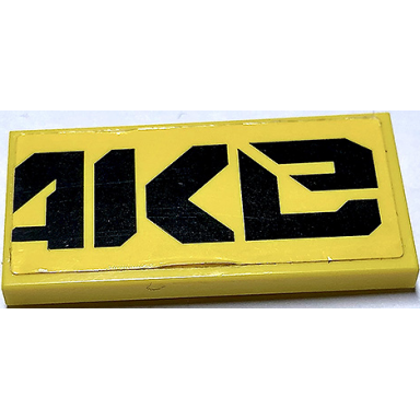 yellow tile 2 x 4 with black ake quake right half pattern sticker - set 70632