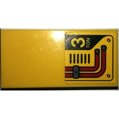 yellow tile 2 x 4 with 3 ton air vents and red pipes pattern sticker - set 60124