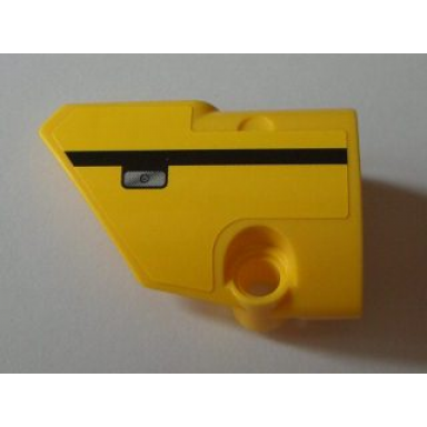 yellow technic panel fairing 1 small smooth short side a with black stripe and latch pattern sticker - set 8043