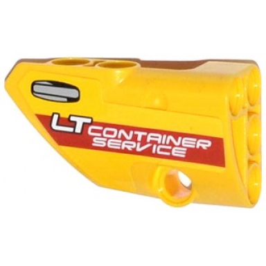yellow technic panel fairing 1 small smooth short side a with lt container service and door handle pattern sticker - set 42024