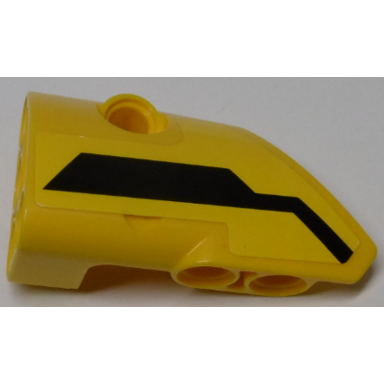 yellow technic panel fairing 1 small smooth short side a with black stripe pattern sticker - set 42009
