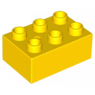 yellow duplo brick 2 x 3