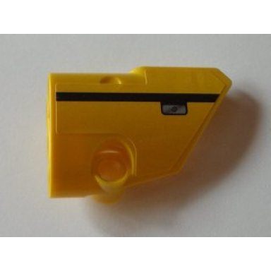 yellow technic panel fairing 2 small smooth short side b with black stripe and latch pattern sticker - set 8043