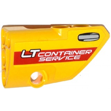yellow technic panel fairing 2 small smooth short side b with lt container service and door handle pattern sticker - set 42024