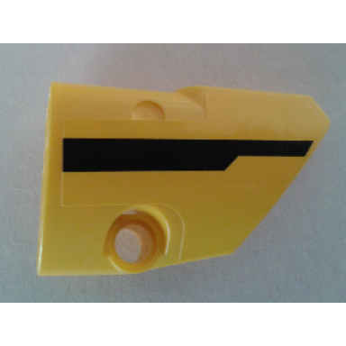 yellow technic panel fairing 2 small smooth short side b with black stripe pattern sticker - set 8053