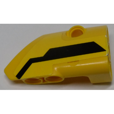 yellow technic panel fairing 2 small smooth short side b with black stripe pattern sticker - set 42009