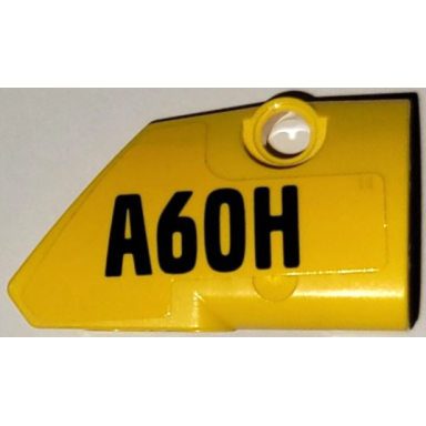 yellow technic panel fairing 2 small smooth short side b with black a60h pattern sticker - set 42114