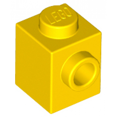 yellow brick modified 1 x 1 with stud on side