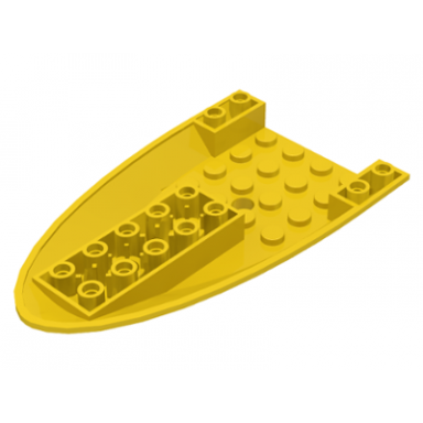 yellow aircraft fuselage forward bottom curved 6 x 10 with 3 holes