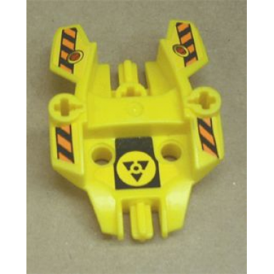 yellow hero factory shield type 1 with meltdown logo and black and orange danger stripes pattern stickers - set 7148