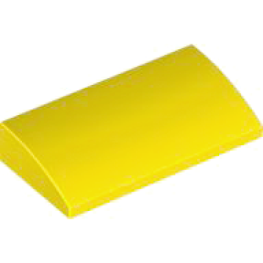 yellow slope curved 2 x 4 x 2 3 with bottom tubes