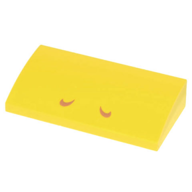 yellow slope curved 2 x 4 x 2 3 with bottom tubes with 2 medium nougat curved lines pattern super mario big koopa troopa nostrils