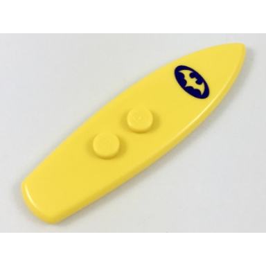 yellow minifigure utensil surfboard standard with dark purple batman logo pattern