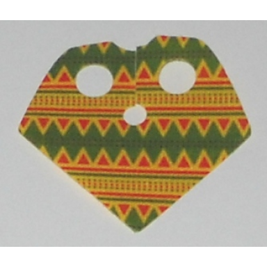 yellow minifigure poncho half cloth with green and red mexican print pattern