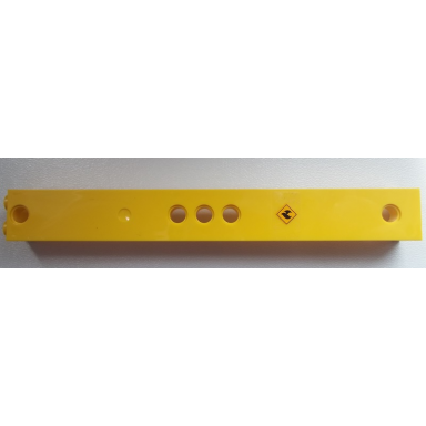 yellow support 2 x 2 x 13 with 5 pin holes with black flame pattern sticker - set 60052