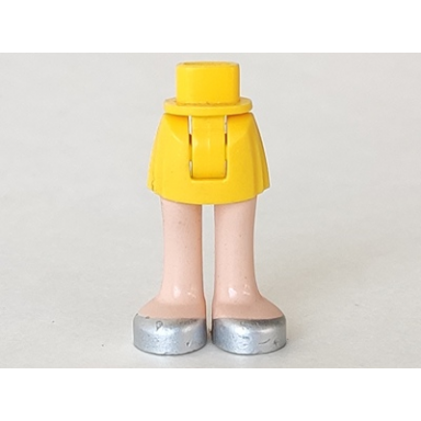 yellow mini doll hips and skirt light nougat legs and silver shoes pattern - thick hinge