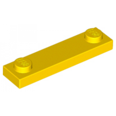 yellow plate modified 1 x 4 with 2 studs without groove