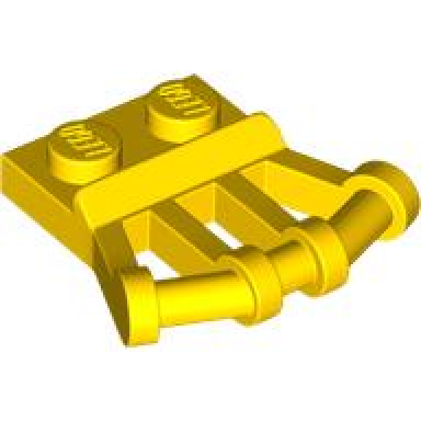 yellow plate modified 1 x 2 with angled bar handles on side
