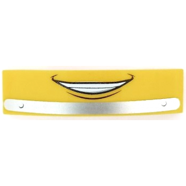 yellow slope curved 4 x 1 x 2 3 double with smiling mouth and bumper pattern luigi