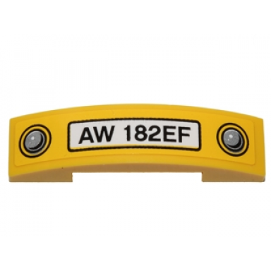 yellow slope curved 4 x 1 x 2 3 double with aw 182ef and headlights pattern sticker - set 40196