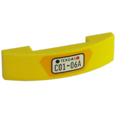yellow slope curved 4 x 1 x 2 3 double with texgas c01-06a pattern